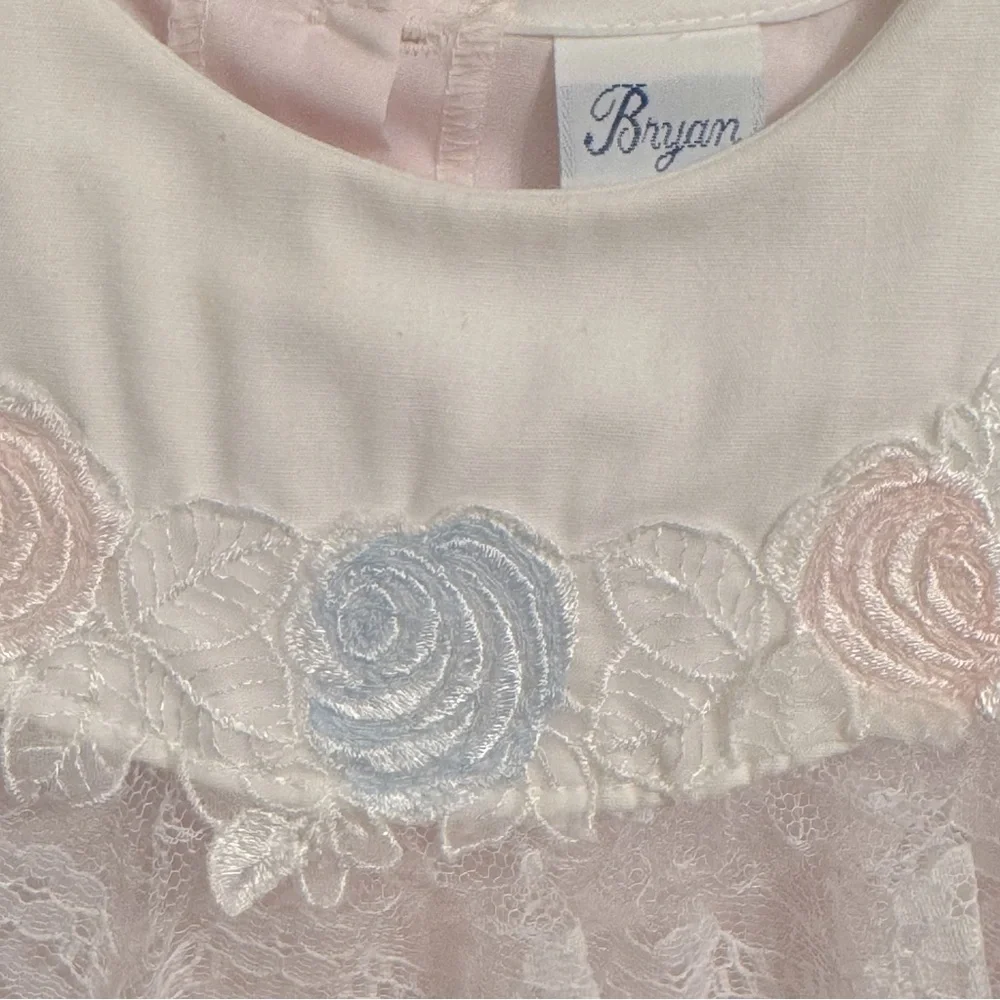 Vintage | Bryan|  pink embroidered dress